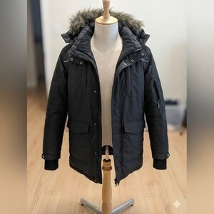 Kamik Women's Black Down Filled Parka with Faux Fur Hood